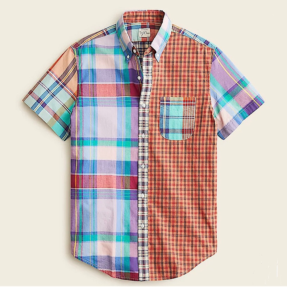 NWT - J.Crew // Indian Madras Shirt // Mixed Plaid